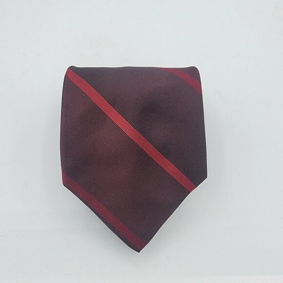 Mens Necktie Formal Donna Karen 57"Lx4"W Maroon Red Neck Tie New Silk Vintage - Picture 1 of 7